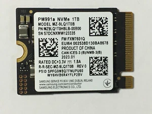 SAMSUNG PM991a M.2 2230 1TB SSD NVMe PCIe3.0X4 For Microsoft Surface Pro X Pro 7 - Picture 1 of 8