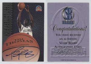 1997 Score Board Auto Basketball Signatures Silver Tim Thomas Rookie Auto RC
