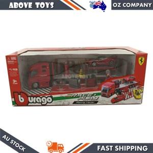 Bburago 1:43 Race & Play Ferrari Racing Hauler With Car & Accessories Model - Picture 1 of 2