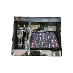 Betsey Johnson Apres Ski School Wristlet Tote Tumbler & Straw 3 Pc Gift Set New - Picture 1 of 9