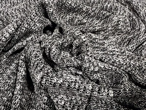 Snowball crepe knitwear jersey fabric, per metre - black & white - Picture 1 of 3