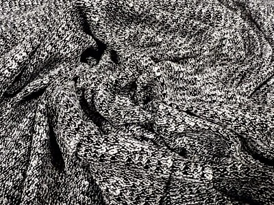 Snowball crepe knitwear jersey fabric, per metre - black & white - Image 1 of 3