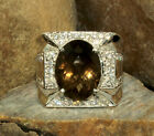 Smoky Quartz 925 Sterling Silver Handmade Ring Faceted Stone Ring Gift For Men's