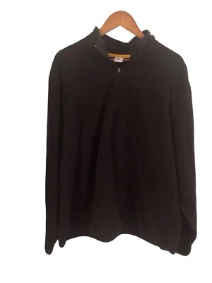 Old Navy Mens XXL Black 1/4 Zip Fleece Pullover Shirt L/S Zipper On Arm  - Image 1 of 4