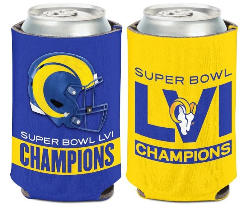 Casco Los Angeles Rams Super Bowl LVI 2022 Champions lata de bebidas enfriador Koozie Foto 1 de 1