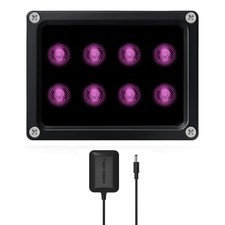 JC IR LED Strahler – 8-LED Infrarotlicht, 90° Weitwinkel, IP66, Mit Netzteil, Für Sicherheitskameras (bis 36 M)