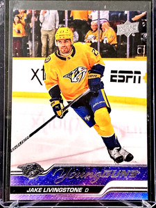 2023-24 UPPER DECK YOUNG GUNS Series 1 ROOKIE #245 PREDATORS JAKE LIVINGSTONE RC