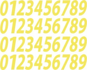 0-9 Reflective Numbers Yellow Sticker Vinyl Decals CHOOSE 1"-12" Set Of 40 (RV1) - Picture 1 of 7