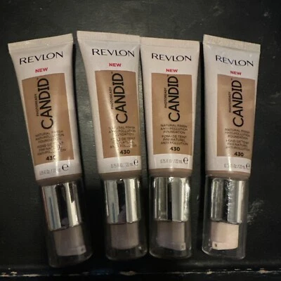 (4) Revlon PhotoReady Candid Natural Foundation #430 Honey Beige 0.75 oz NEW - Image 1 of 2