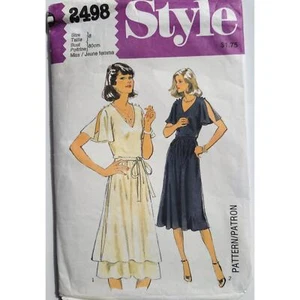70er Vintage Schnittmuster für sexy Disco Cape-Ärmel Kleid B31,5 Style 2498 G - Bild 1 von 4
