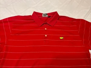 Clubhouse Collection Masters Augusta Red Stripe Men Golf Polo Shirt XL Italy EUC - Picture 1 of 5