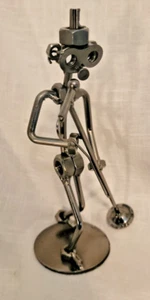 SINGER WITH MICROPHONE Metal Nuts and Bolts Figurine Music Gift NIB - Picture 1 of 6