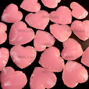 Rose Quartz Heart Metaphysical Glass Carving Gemstone Chakra Reiki Healing - Picture 1 of 12