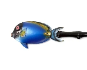 Hand Painted 18" Backscratcher Back Scratcher Long Blue Tropical Fish U02L - Picture 1 of 3