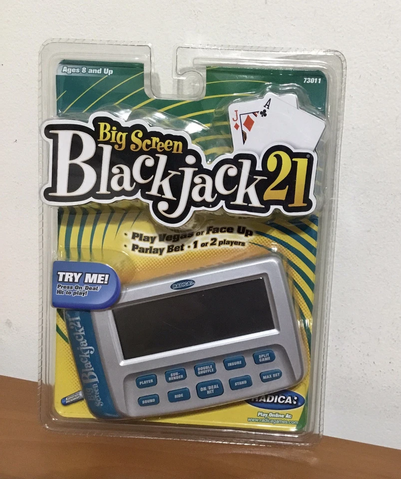 2 Vintage Radica Blackjack Handheld Poker Games 2001 and Big Screen 21 1995