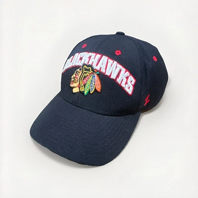 Chicago Blackhawks Hockey Zephyr Black Hat Cap Embroidered Logo Snap Back NHL - Image 1 of 4