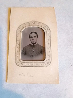 Tintype Civil War Soldier Tin Type Photo Only Rare Estate Find Antique Read - Image 1 of 4