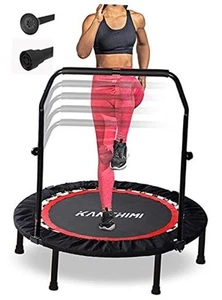 40" 48" Folding Mini Fitness Indoor Exercise Workout Rebounder Trampoline - Picture 1 of 7