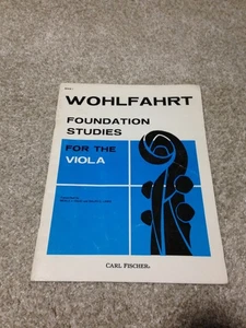WOHLFAHRT FOUNDATION STUDIES FOR VIOLA CARL FISCHER SHEET MUSIC BOOK 1 1938 - Bild 1 von 7