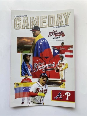 LOS BRAVOS Atlanta Braves Baseball 2022 Gameday Program SGA Albies Ronald Acuna - Image 1 of 2