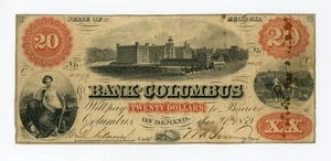1859 $20 The Bank of Columbus - Columbus, GEORGIA Note - Picture 1 of 2