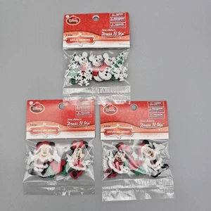 Disney Christmas Buttons Mickie Minnie Snowman "Dress it Up" - Picture 1 of 6