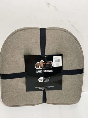 Gorilla Grip Tufted Memory Foam Chair Pad Cushions, Beige, Set of 2, 16"x17" - Image 1 of 2