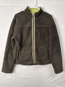 Horny Toad Women's Size Large Brown Outdoor Fleece Fall Full Zip Jacket Sherpa - Picture 1 of 9
