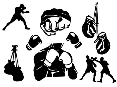 HOMBRE BOXEO, PUNZONADO, LUCHA SILUETA TROQUELADO/CORTE (TODOS DIFERENTES) 10 un. Foto 1 de 4