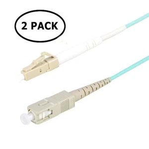 2 PACK Simplex LC-SC 10GB 50/125 Fiber Optic Cable 1M,2M,3M,4M,5M,7M - Picture 1 of 1