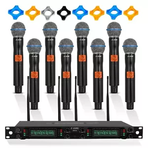5Core Wireless Microphones 8 Channel Dynamic Karaoke UHF Singing Mic System - Picture 1 of 15