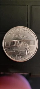 2001-D North Carolina State Quarter With Die Crack Error From Rim To Rim - Picture 1 of 2