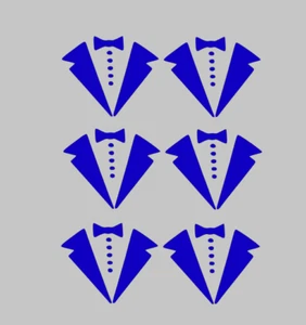 X6 Vinyl Aufkleber Smoking Hochzeit, für Weinglas - Bild 1 von 2