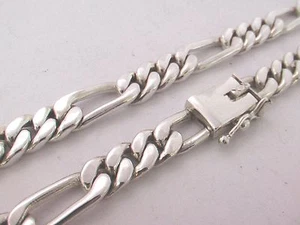 Collane Catena Figaro Argento Sterling .925. 75 g-97 g, 51 cm-66 cm, 20"-26" - Foto 1 di 11