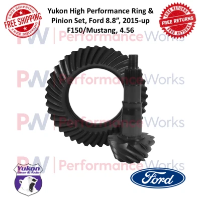 Yukon High Performance Ring & Pinion Gear Set 4.56 Ratio For Ford Mustang, F-150 - Image 1 of 4