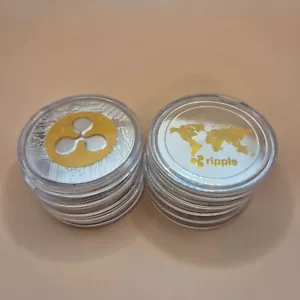 10 Stück XRP Münze Gold | Ripple Coin Kryptomünzen | inkl. Münzkapseln | Neu - Bild 1 von 6