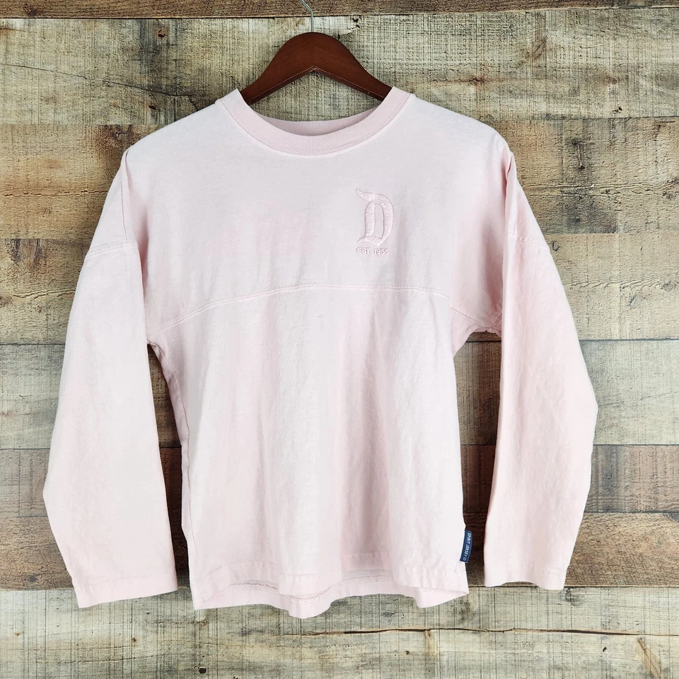 Disney Park Spirit Jersey Youth Sz XL Pink Glitter Sparkle Millennial Sweatshirt - Image 1 of 4