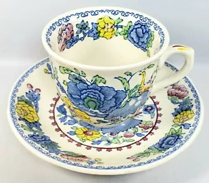 Vintage MASON'S "Regency" Blue Floral Cup And Saucer Plate Set | England - Picture 1 of 10