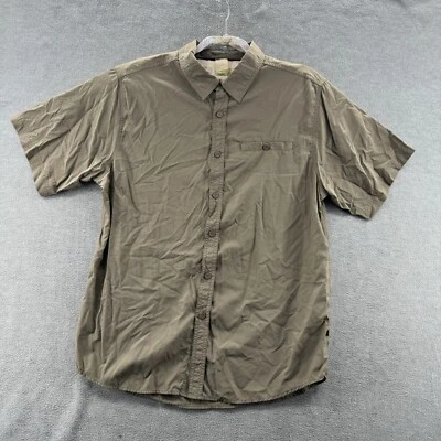 alpine design mens size XL short sleeve button up beige outdoor fishing shirt - Image 1 of 4