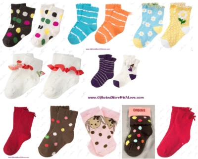 JUEGO DE PARES DE CALCETINES PARA NIÑAS GYMBOREE NUEVOS CON ETIQUETAS 0 3 6 12 18 24 2T 3T 4T ~ TÚ ELIGES TALLA/TEMA Foto 1 de 4