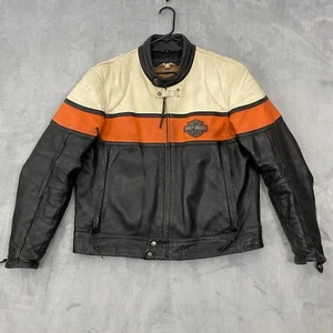 Vintage Harley-Davidson Café Racer MOTORCYCLE JACKET Size XL Embroidered Leather - Picture 1 of 14