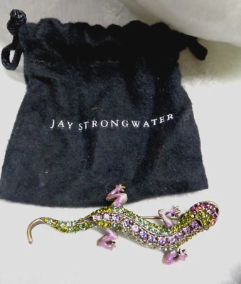 Prendedor Estate PÚRPURA Cristales de Swarovski JAY STRONGWATER SALAMANDRA Lagarto Foto 1 de 4