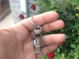 Railroad Mining Rail(1881)used in Montana Gold Mines Keychain W/Gold Accents🇺🇸