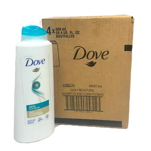 Dove Daily Moisture 2 in 1 Shampoo and Conditioner 600ml 20.4 fl oz LOT OF 4 - Picture 1 of 4