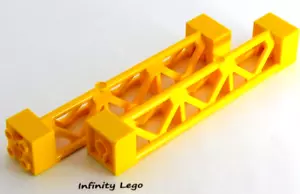 2 LEGO Yellow Type 4 Support 2x2x10 Girder Triangular Vertical 3 Sections 95347 - Foto 1 di 4
