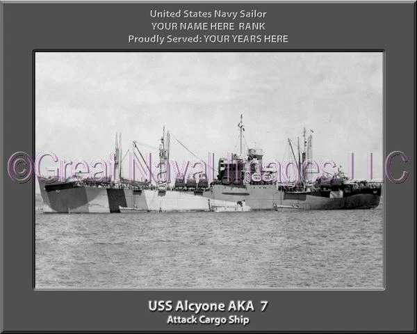 USS Alcyone AKA 7 Personalized Canvas Ship Photo 2  Print Navy Veteran Gift - Image 1 of 1