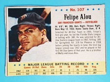 1963 Post Felipe Alou San Francisco Giants #107 Hand Cut ⚾