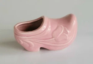 Vtg Dutch Clog Planter Netherlands Garden Tulip Pink Klomp Spring - Picture 1 of 12