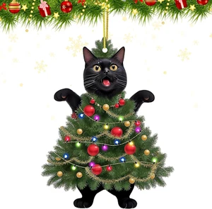 Cat Christmas Tree Ornaments-Black Cat Christmas Ornaments Black Cat Ornaments - Picture 1 of 5