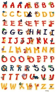 Maxi WINNIE THE POOH ALPHABET LETTERS Sandylion Stickers *VINTAGE* - Picture 1 of 1